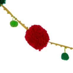 Cheapest 🎁 Glitzhome® 8ft. Red & Green Pompom Garland 😍 -Glitzhome Sales D231825S 4