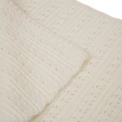 Outlet 🌟 Glitzhome® Knitted Acrylic White Throw Blanket 🔔 -Glitzhome Sales D231923S 5