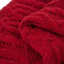 Wholesale ✔️ Glitzhome® Knitted Polyester Red Throw Blanket 💯 -Glitzhome Sales D231925S 4