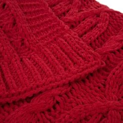 Wholesale ✔️ Glitzhome® Knitted Polyester Red Throw Blanket 💯 -Glitzhome Sales D231925S 7