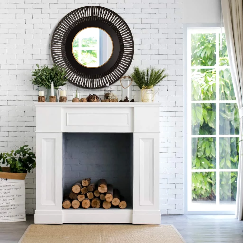 Coupon π Glitzhome® 35" Vintage Industrial Metal Round Wall Mirror β 4 Coupon π Glitzhome® 35" Vintage Industrial Metal Round Wall Mirror β - Image 2