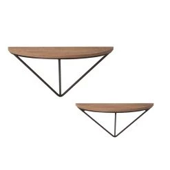 Brand new 😉 Glitzhome® Farmhouse Metal & Wooden Triangle Floating Shelf Set 😉 -Glitzhome Sales D238284S 4
