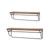 Promo 🔥 Glitzhome® Farmhouse Metal & Wooden Floating Shelf Set ⌛ -Glitzhome Sales D238289S 1