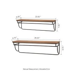 Promo 🔥 Glitzhome® Farmhouse Metal & Wooden Floating Shelf Set ⌛ -Glitzhome Sales D238289S 8