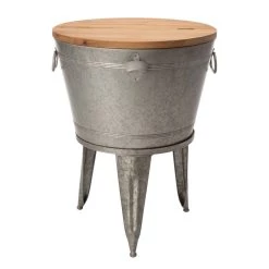 Best deal 🔥 Glitzhome® 26" Galvanized Beverage Tub Accent Table ⭐