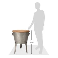 Best deal 🔥 Glitzhome® 26" Galvanized Beverage Tub Accent Table ⭐ -Glitzhome Sales D238302S 3