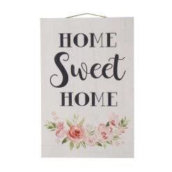 Budget 😀 Glitzhome® 17.5" Wooden Home Sweet Home Hanging Word Sign ✨
