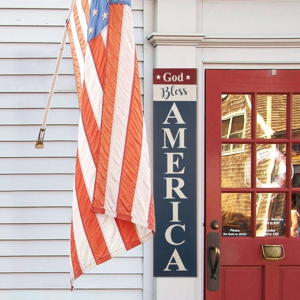 Best Pirce π Glitzhome® Wooden God Bless America Hanging Sign π 4 Best Pirce π Glitzhome® Wooden God Bless America Hanging Sign π - Image 2