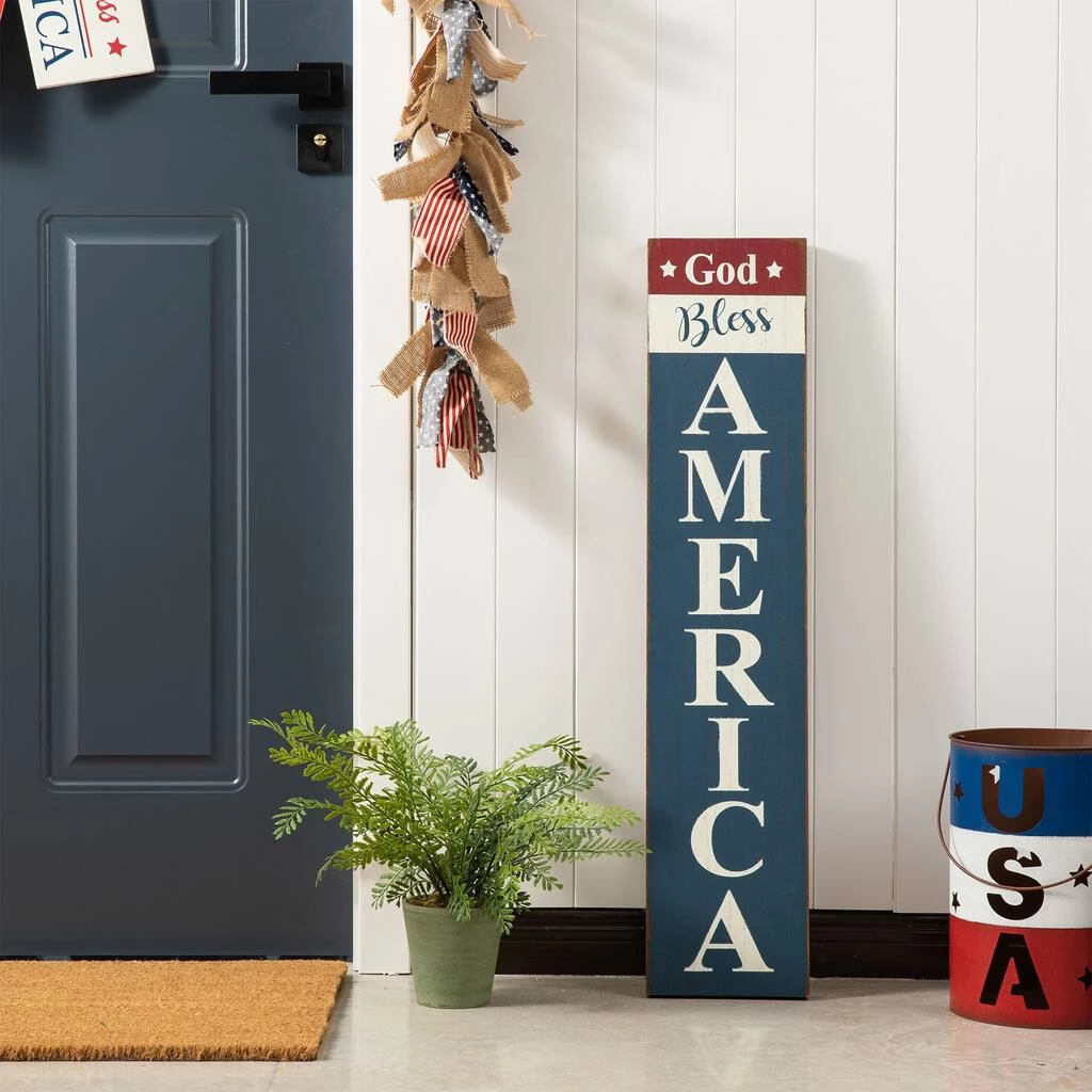 Best Pirce π Glitzhome® Wooden God Bless America Hanging Sign π 5 Best Pirce π Glitzhome® Wooden God Bless America Hanging Sign π - Image 3
