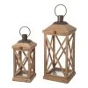 Coupon 🧨 Glitzhome® Brown Wooden Modern Farmhouse Lantern Set 😀 -Glitzhome Sales D238324S 1