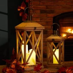 Coupon ๐งจ Glitzhome® Brown Wooden Modern Farmhouse Lantern Set ๐ 12 Coupon ๐งจ Glitzhome® Brown Wooden Modern Farmhouse Lantern Set ๐ -Glitzhome Sales D238324S 3