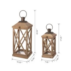 Coupon ๐งจ Glitzhome® Brown Wooden Modern Farmhouse Lantern Set ๐ 17 Coupon ๐งจ Glitzhome® Brown Wooden Modern Farmhouse Lantern Set ๐ -Glitzhome Sales D238324S 8