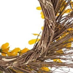 Coupon 🌟 Glitzhome® 24'' Bamboo Tobacco Basket with Winter Jasmine Wreath 🔔 -Glitzhome Sales D238330S 6