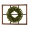 Budget 😍 Glitzhome® 22'' Wooden Window Frame with Boxwood Wreath 🌟 -Glitzhome Sales D238332S 1