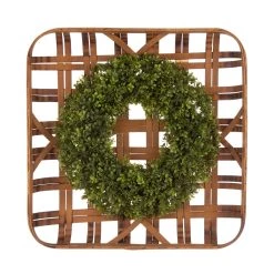 Best reviews of ✔️ Glitzhome® 24'' Bamboo Basket with Boxwood Wreath 👏