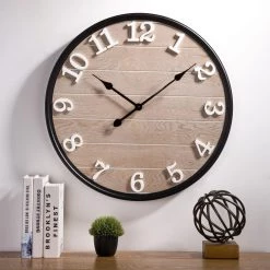 Deals 🔔 Glitzhome® 24" Farmhouse Wall Clock 👍 -Glitzhome Sales D238342S 2