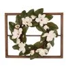Best Pirce 😍 Glitzhome® 22'' Wooden Window Frame with Magnolia Wreath ⌛ -Glitzhome Sales D238351S 1