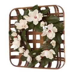 Promo π Glitzhome® 24" Magnolia Wreath on Bamboo Tobacco Basket β 14 Promo π Glitzhome® 24" Magnolia Wreath on Bamboo Tobacco Basket β -Glitzhome Sales D238356S 6