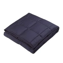 Cheapest ✨ Glitzhome® Navy Blue Cotton Shell Quilted Weighted Blanket with Polyester Filling 🥰