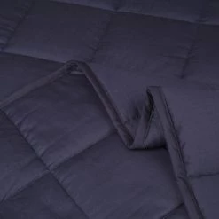 Cheapest ✨ Glitzhome® Navy Blue Cotton Shell Quilted Weighted Blanket with Polyester Filling 🥰 -Glitzhome Sales D238362S 3