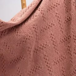 Best deal 🛒 Glitzhome® Coral Pink Grid Cotton Woven Throw 🛒 -Glitzhome Sales D238364S 3