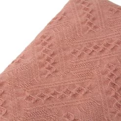 Best deal 🛒 Glitzhome® Coral Pink Grid Cotton Woven Throw 🛒 -Glitzhome Sales D238364S 5