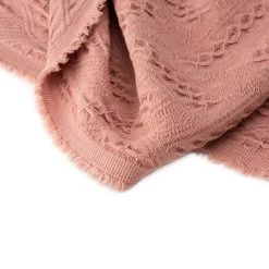 Best deal 🛒 Glitzhome® Coral Pink Grid Cotton Woven Throw 🛒 -Glitzhome Sales D238364S 7