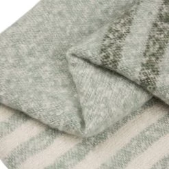 Best Sale π Glitzhome® Woven Acrylic Green Striped Throw π 14 Best Sale π Glitzhome® Woven Acrylic Green Striped Throw π -Glitzhome Sales D238369S 6