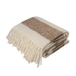 Outlet 🥰 Glitzhome® Woven Acrylic Brown Striped Throw 👍