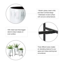 Best reviews of 🧨 Glitzhome® Whitewashed Metal Plant Stand Set 😍 -Glitzhome Sales D238379S 7