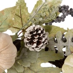 Hot Sale 🎉 Glitzhome® 22" Green Leaf Wreath with Pumpkin & Berry Accents 😉 12 Hot Sale 🎉 Glitzhome® 22" Green Leaf Wreath with Pumpkin & Berry Accents 😉 -Glitzhome Sales D250301S 4