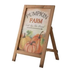 Budget 😉 24" GlitzHome® Pumpkin Farm Wooden Porch Sign 🛒