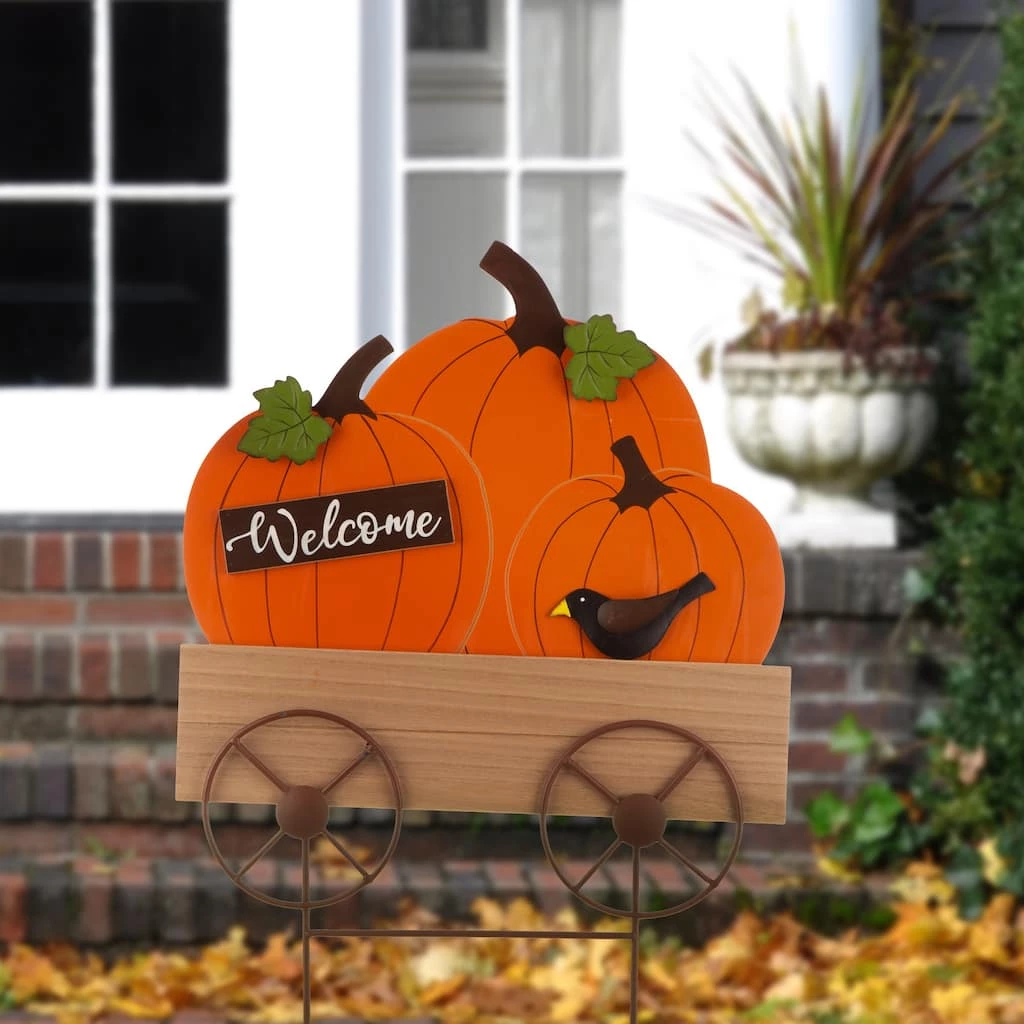 Buy π₯° 26" GlitzHome® Wooden Pumpkin Cart Yard Stake βοΈ 4 Buy π₯° 26" GlitzHome® Wooden Pumpkin Cart Yard Stake βοΈ - Image 2