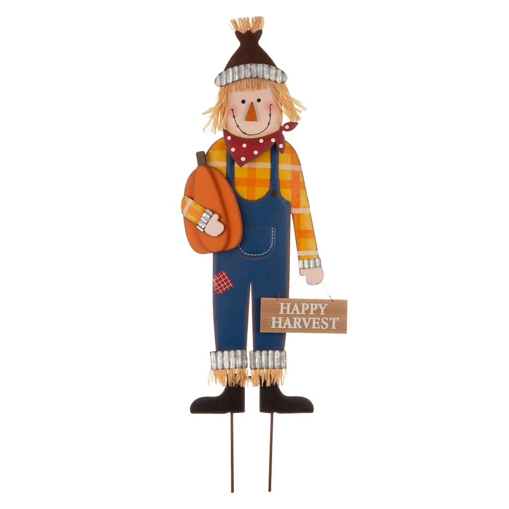 Budget π 36" GlitzHome® Happy Harvest Scarecrow Yard Stake π 3 Budget π 36" GlitzHome® Happy Harvest Scarecrow Yard Stake π