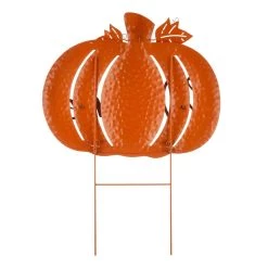 Wholesale 😉 Glitzhome® Metal Welcome Pumpkin Yard Stake 🎁 -Glitzhome Sales D250320S 4