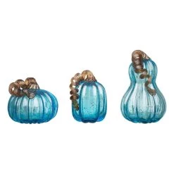 Buy ✨ Glitzhome® Blue Glass Pumpkin Set 🔥