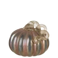 Brand new 🛒 Glitzhome® 5" Blue & Gold Glittery Glass Pumpkin, 2ct. 🥰 -Glitzhome Sales D250332S 5