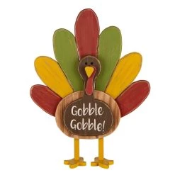 Cheap 👏 Glitzhome® 2ft. 👪 Thanksgiving Wooden Turkey Standing Décor 👏