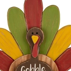Cheap 👏 Glitzhome® 2ft. 👪 Thanksgiving Wooden Turkey Standing Décor 👏 -Glitzhome Sales D250333S 3