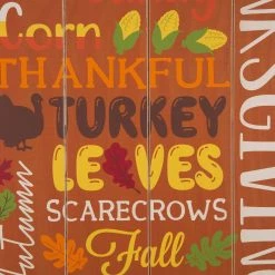 Wholesale 🎉 Glitzhome® 2ft. 👪 Thanksgiving Wooden Word Sign Hanging Décor 🛒 -Glitzhome Sales D250337S 5