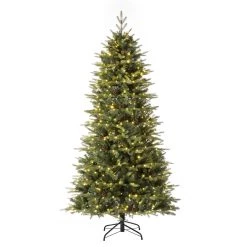 Buy 🥰 7ft. Pre-Lit Fir Artificial 🎁 Christmas Tree, Color Changing LED Lights by Glitzhome 🛒