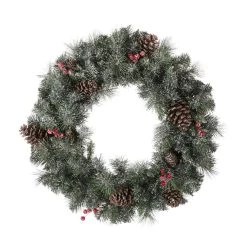 Promo ✨ Glitzhome® 24" LED Glittered Pinecone ❄ Christmas Wreath 🔔 -Glitzhome Sales D251177S 3
