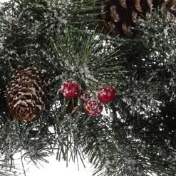 Promo ✨ Glitzhome® 24" LED Glittered Pinecone ❄ Christmas Wreath 🔔 -Glitzhome Sales D251177S 5