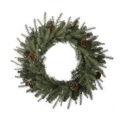 Best deal ⭐ Glitzhome® 24" LED Greenery & Pinecone 🔔 Christmas Wreath 🧨