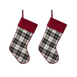 Best reviews of 🧨 Glitzhome® 20" Black & White Plaid Stockings, 2ct. 🌟