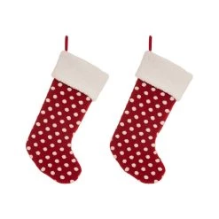 Promo β Glitzhome® 21" Red & White Polka Dot π Christmas Stockings, 2ct. π