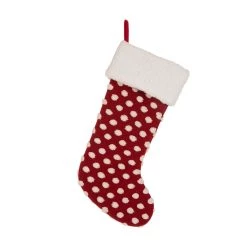 Promo ⌛ Glitzhome® 21" Red & White Polka Dot 🎄 Christmas Stockings, 2ct. 😍 -Glitzhome Sales D252857S 4