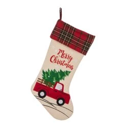 Outlet 🎁 Glitzhome® 21" Truck & Tree 🔔 Christmas Stockings, 2ct. 🎉 -Glitzhome Sales D252872S 3