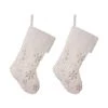 Best reviews of 😀 Glitzhome® 21" White Plush with Snowflake 🎄 Christmas Stocking, 2ct. ⌛ -Glitzhome Sales D252905S 1