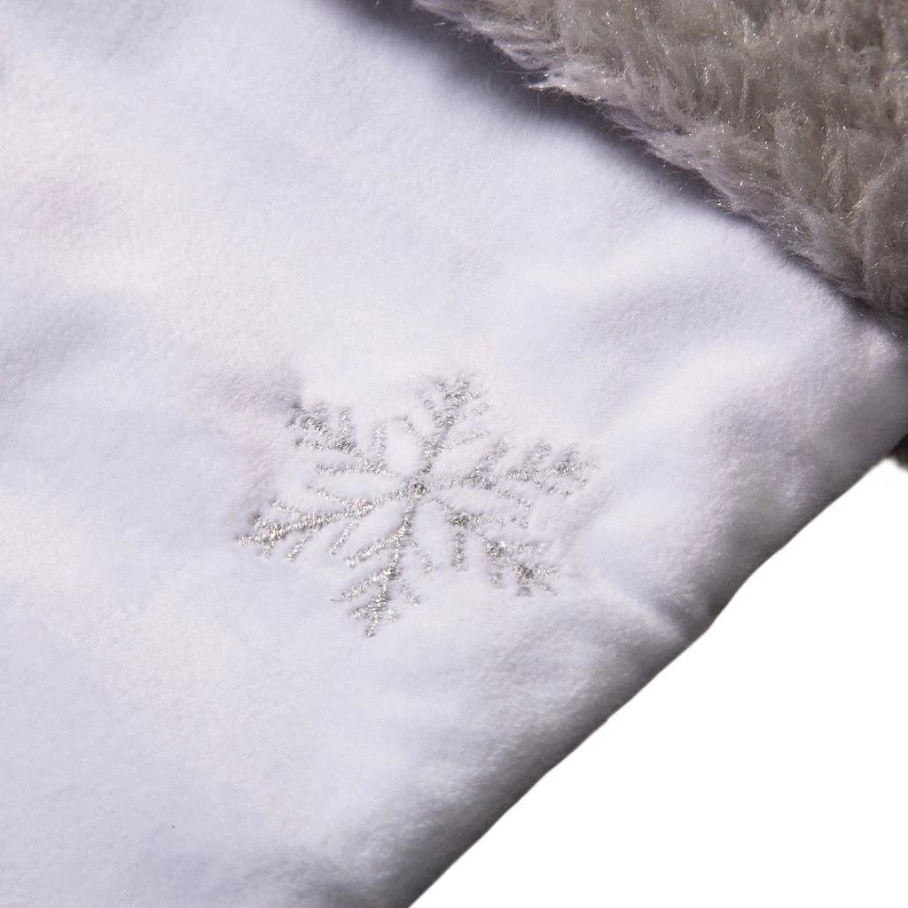 Wholesale π Glitzhome® 21" White Fleece with π Christmas Tree & Snowflake Stocking, 2ct. π 9 Wholesale π Glitzhome® 21" White Fleece with π Christmas Tree & Snowflake Stocking, 2ct. π - Image 7